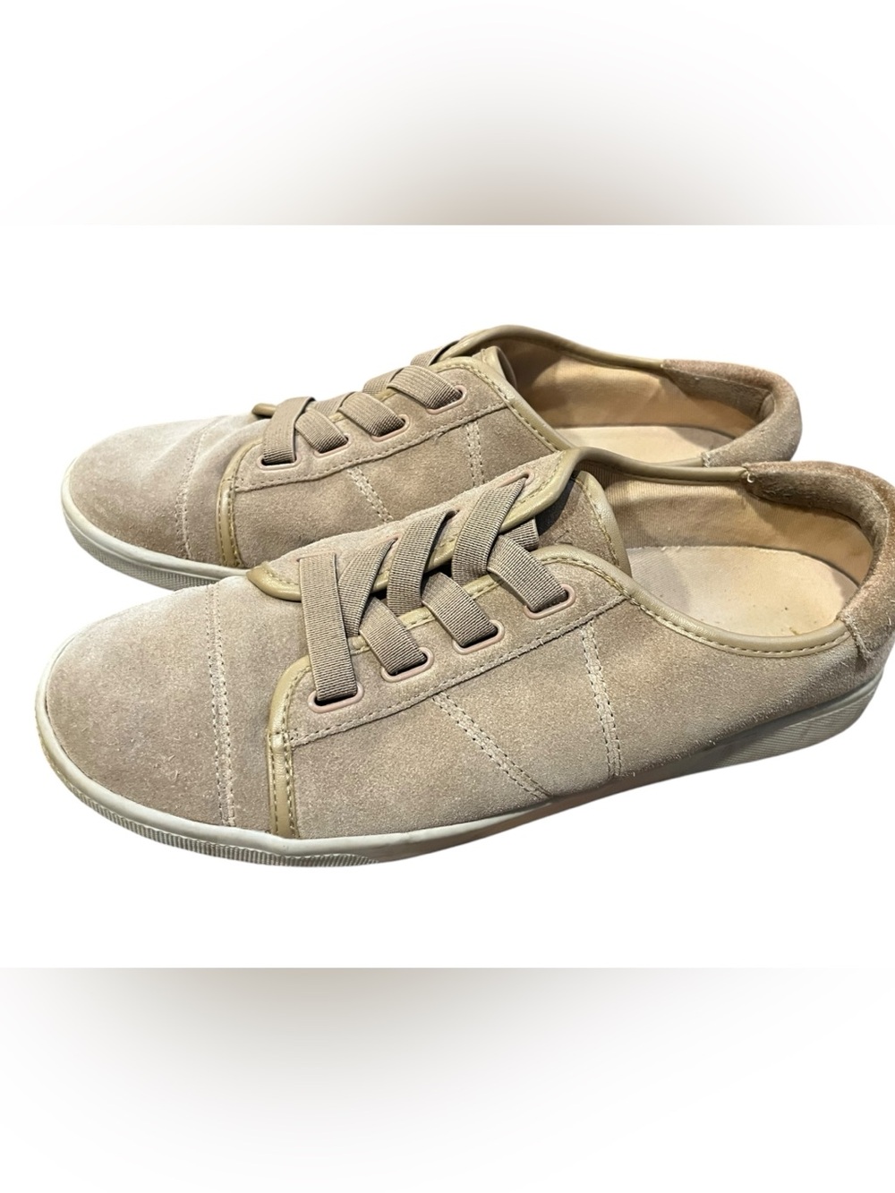 Vionic Jean Suede Slip-on Sneaker Size 7 Beige Flats Loafers